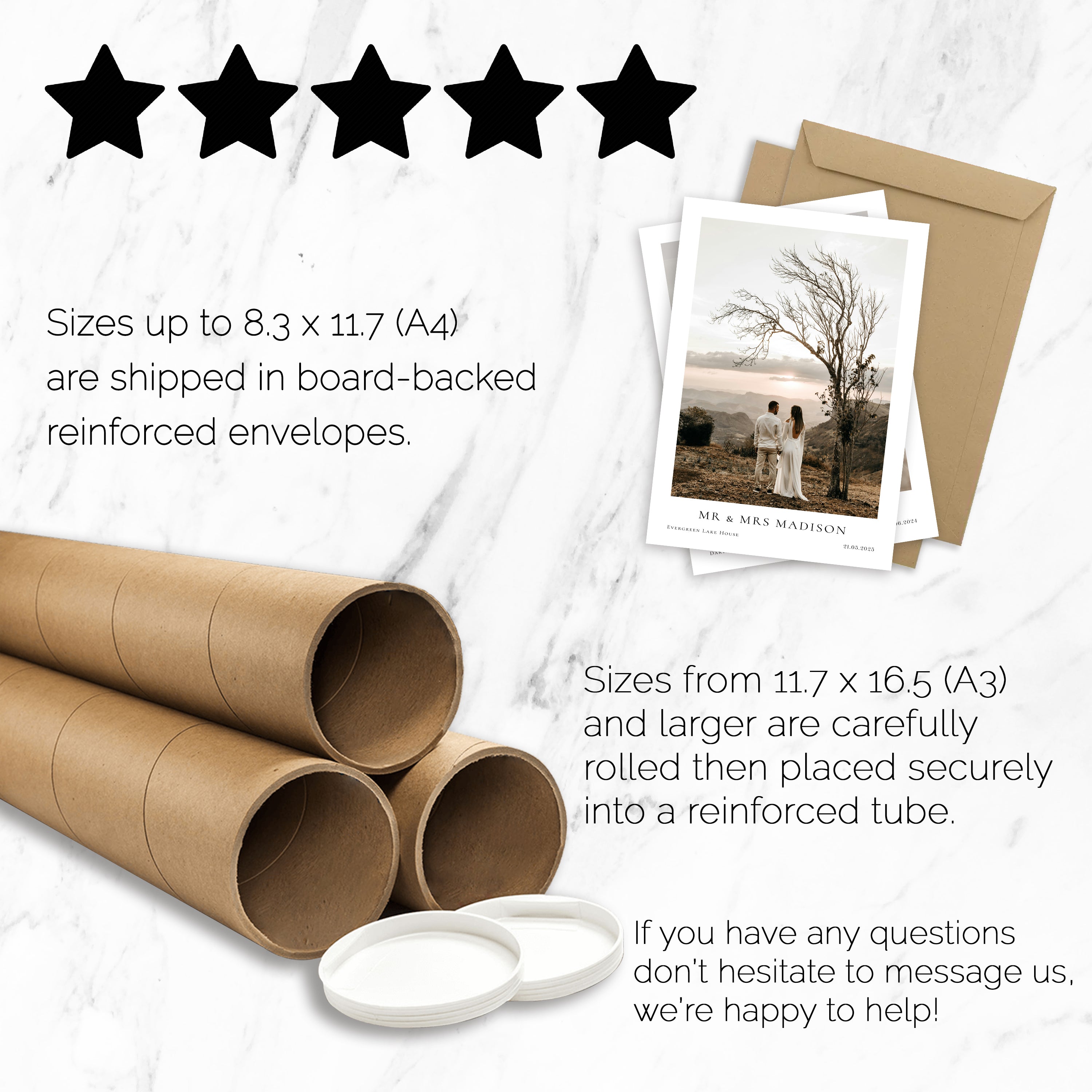 Personalised Engagement / Wedding Photo Print with Date & Location Text