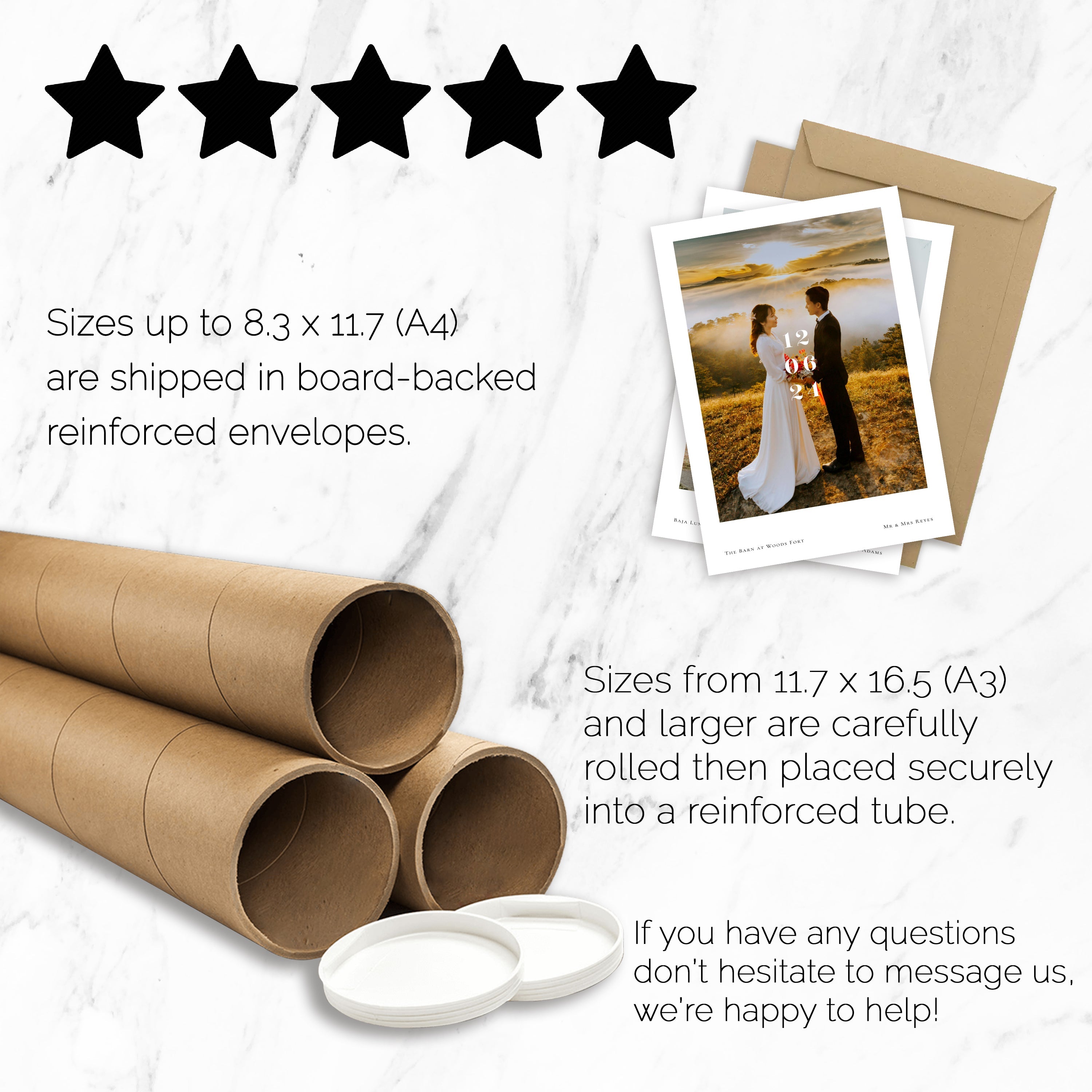 Personalised Engagement / Wedding Photo Print with Date & Location Text