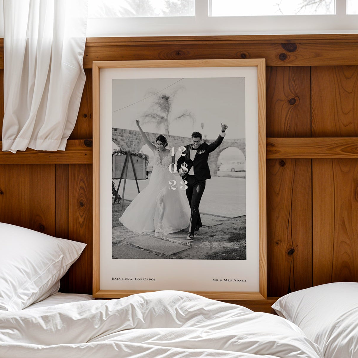 Personalised Wedding / Engagement Photo Print with Date & Location Text