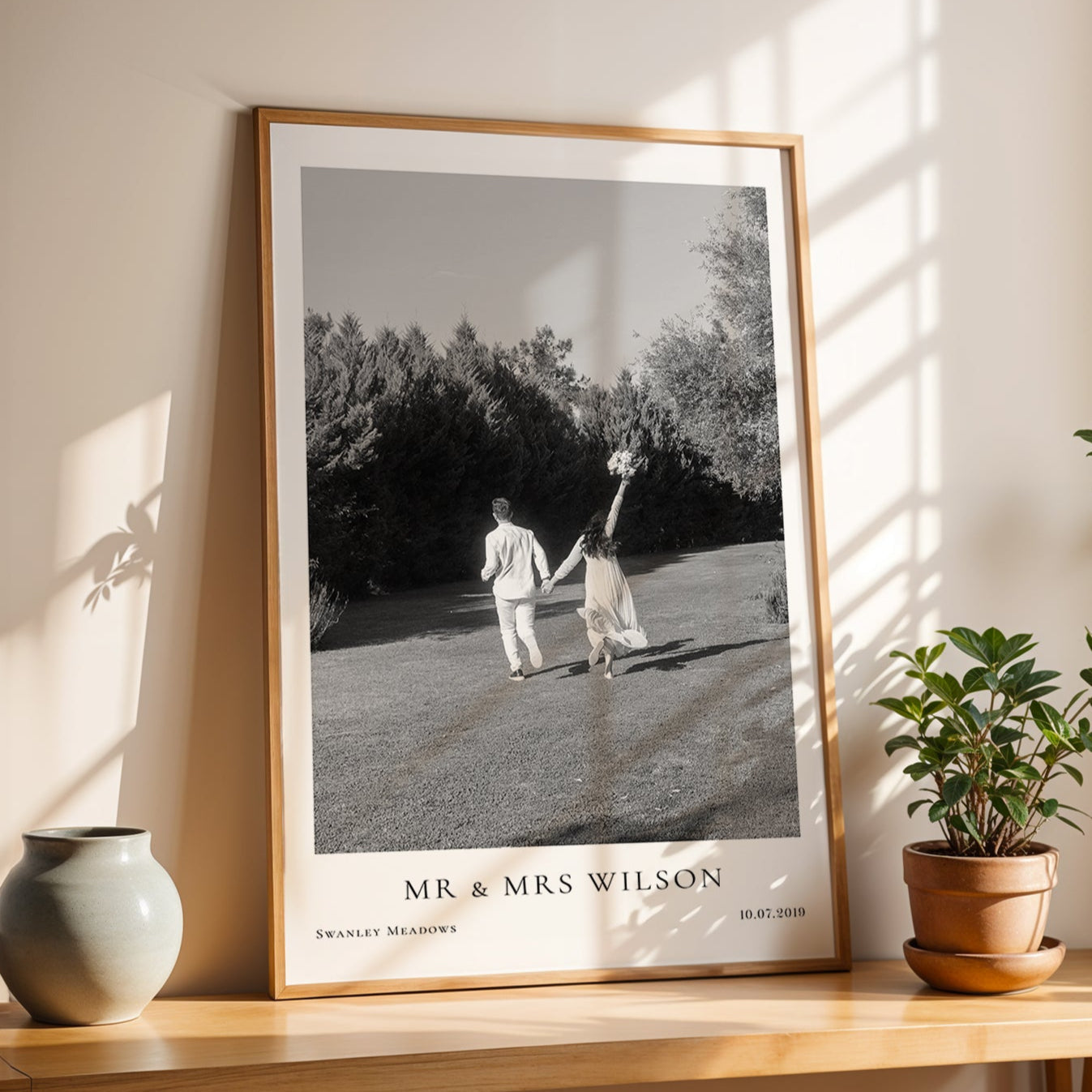 Personalised Wedding / Engagement Photo Print with Date & Location Text
